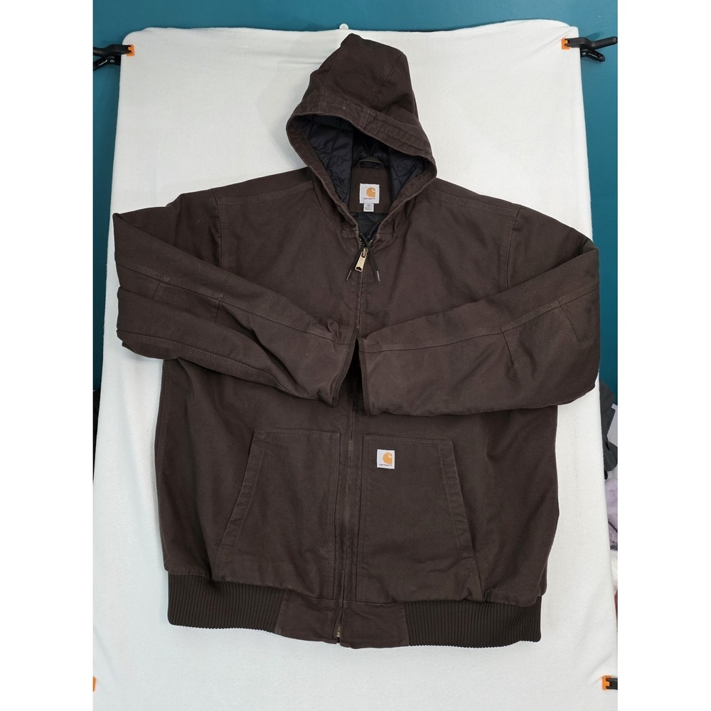 Carhartt J140 Duck Active Jacket 3XL Tall Brown Cotton Canvas Insulated Workwear